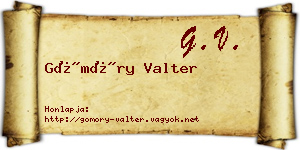 Gömöry Valter névjegykártya